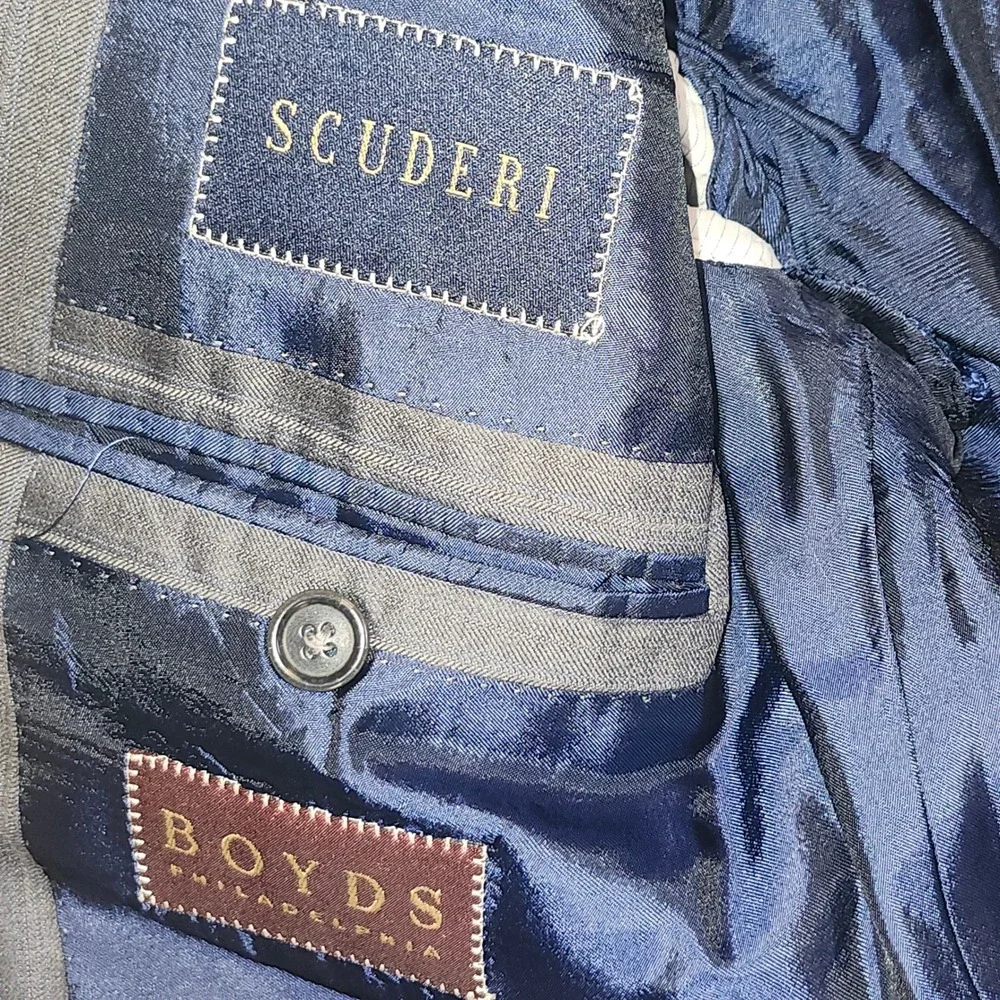 Scuderi Loro Piana Super 170s Wool Blazer Grey Pinstripe Sport Coat Italy 56 46R